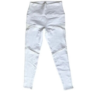 NEW Alo Yoga - High Waist Workout Leggings Mesh Cut Outs White Size Small